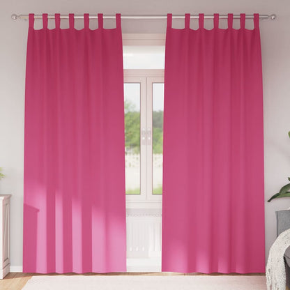 Blackout Curtains with Rings 2 pcs Bright Pink 225 x 140 cm