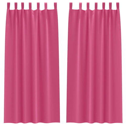 Blackout Curtains with Rings 2 pcs Bright Pink 260 x 140 cm
