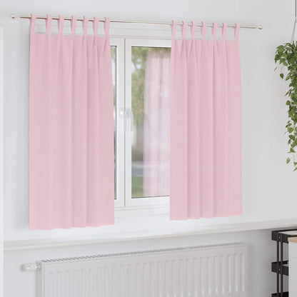 Blackout Curtains with Rings 2 pcs Baby Pink 175 x 140 cm