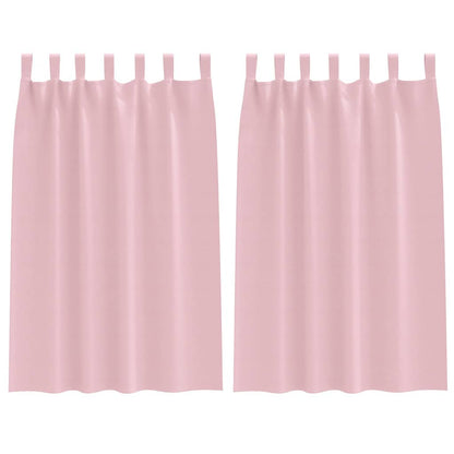 Blackout Curtains with Rings 2 pcs Baby Pink 175 x 140 cm