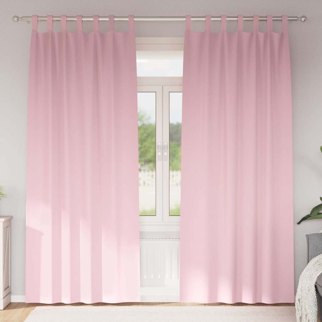 Blackout Curtains with Rings 2 pcs Baby Pink 245 x 140 cm