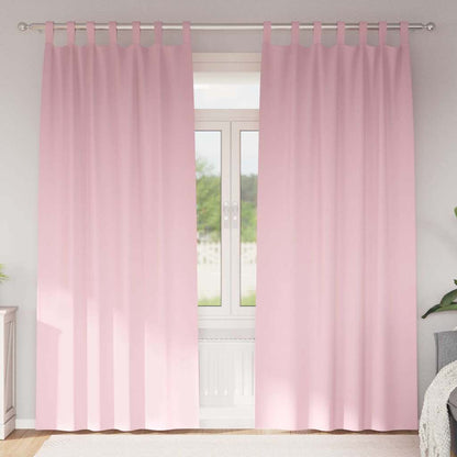 Blackout Curtains with Rings 2 pcs Baby Pink 245 x 140 cm