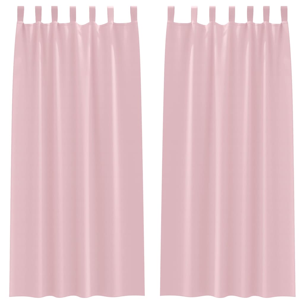 Blackout Curtains with Rings 2 pcs Baby Pink 245 x 140 cm