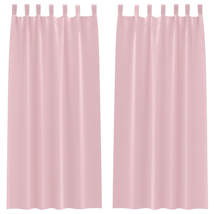Blackout Curtains with Rings 2 pcs Baby Pink 245 x 140 cm