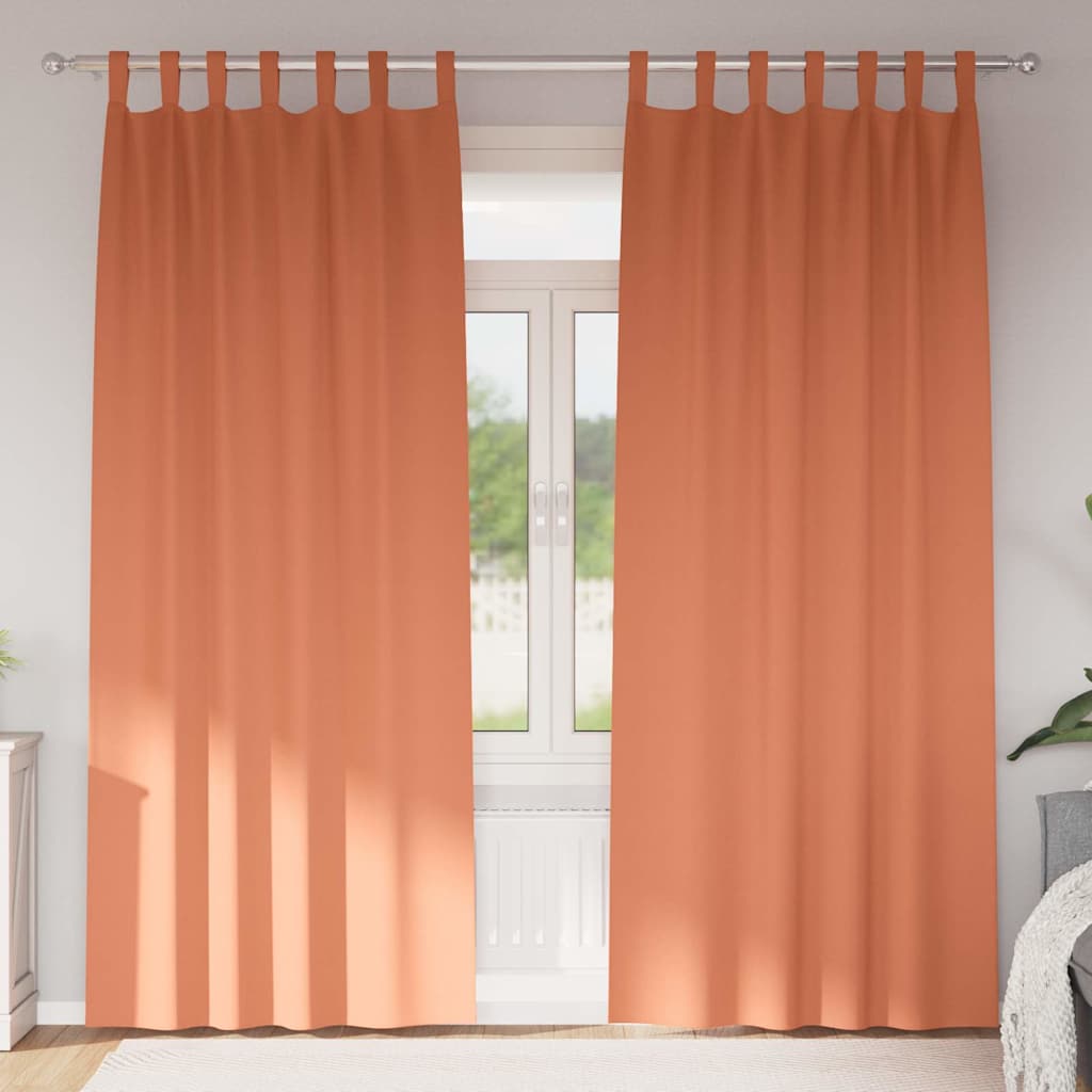 Blackout Curtains with Rings 2 pcs Terracotta 260 x 140 cm
