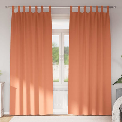 Blackout Curtains with Rings 2 pcs Terracotta 260 x 140 cm