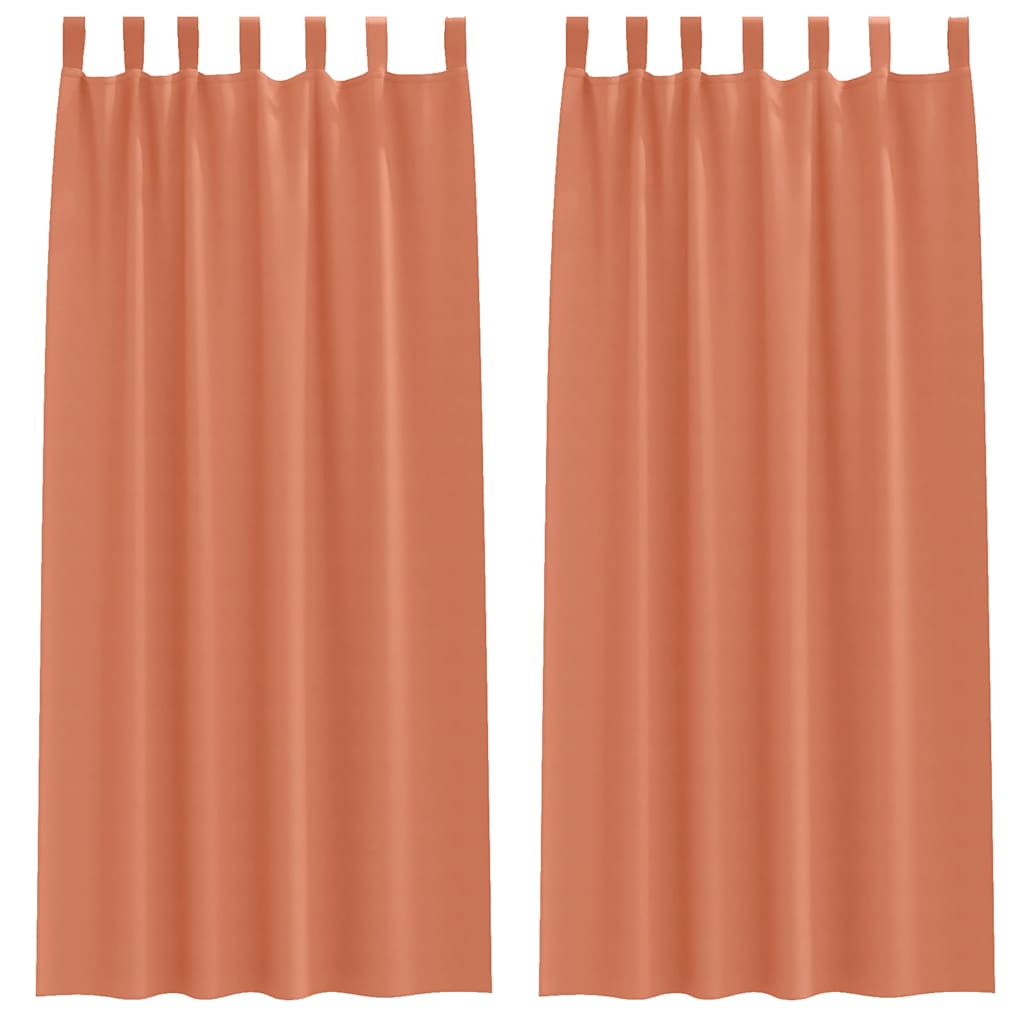 Blackout Curtains with Rings 2 pcs Terracotta 260 x 140 cm