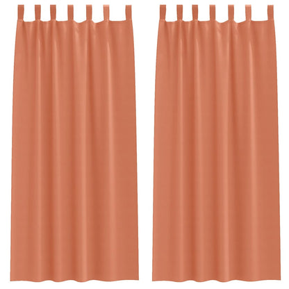 Blackout Curtains with Rings 2 pcs Terracotta 260 x 140 cm