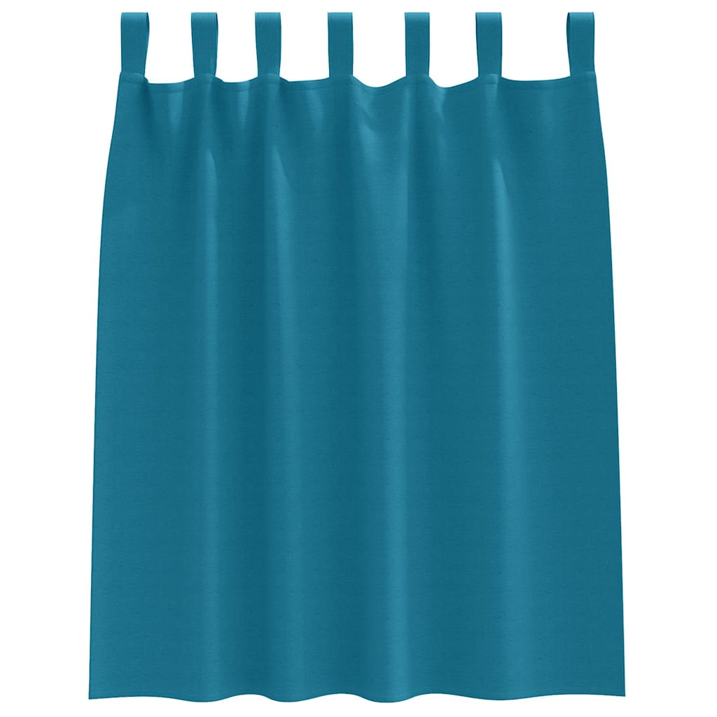 Blackout Curtains with Rings 2 pcs Turquoise 140 x 140 cm