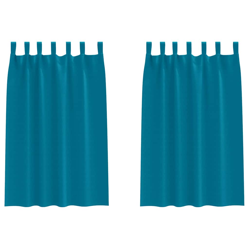 Blackout Curtains with Rings 2 pcs Turquoise 175 x 140 cm
