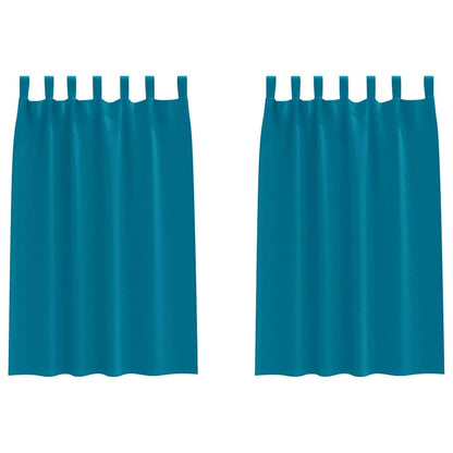 Blackout Curtains with Rings 2 pcs Turquoise 175 x 140 cm