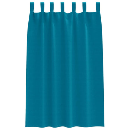 Blackout Curtains with Rings 2 pcs Turquoise 175 x 140 cm