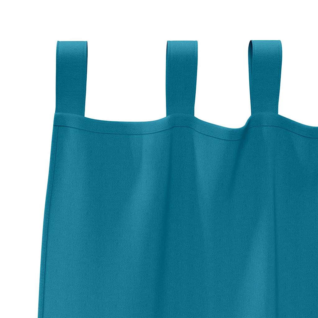 Blackout Curtains with Rings 2 pcs Turquoise 245 x 140 cm