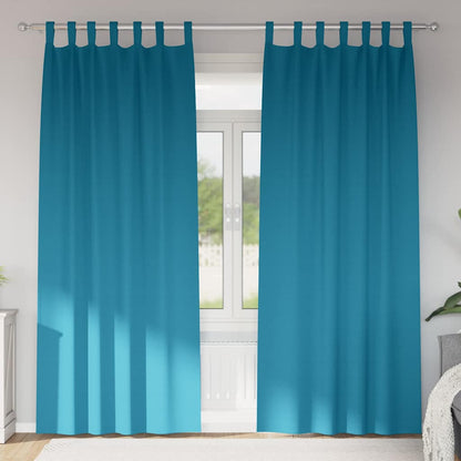 Blackout Curtains with Rings 2 pcs Turquoise 245 x 140 cm