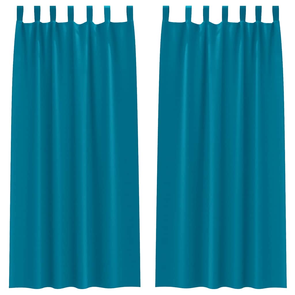 Blackout Curtains with Rings 2 pcs Turquoise 245 x 140 cm