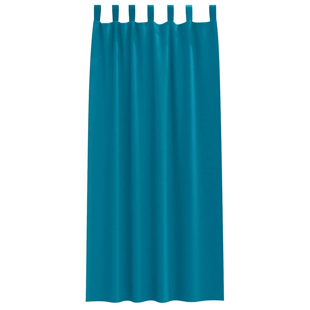 Blackout Curtains with Rings 2 pcs Turquoise 260 x 140 cm