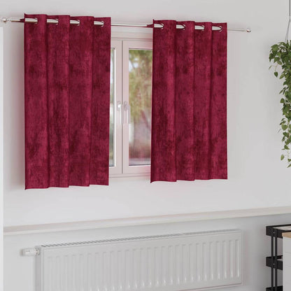 Velvet Curtains 2 pcs Wine Red 140 x 140 cm Velvet