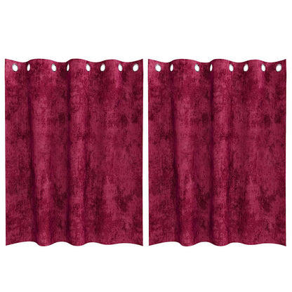 Velvet Curtains 2 pcs Wine Red 140 x 140 cm Velvet
