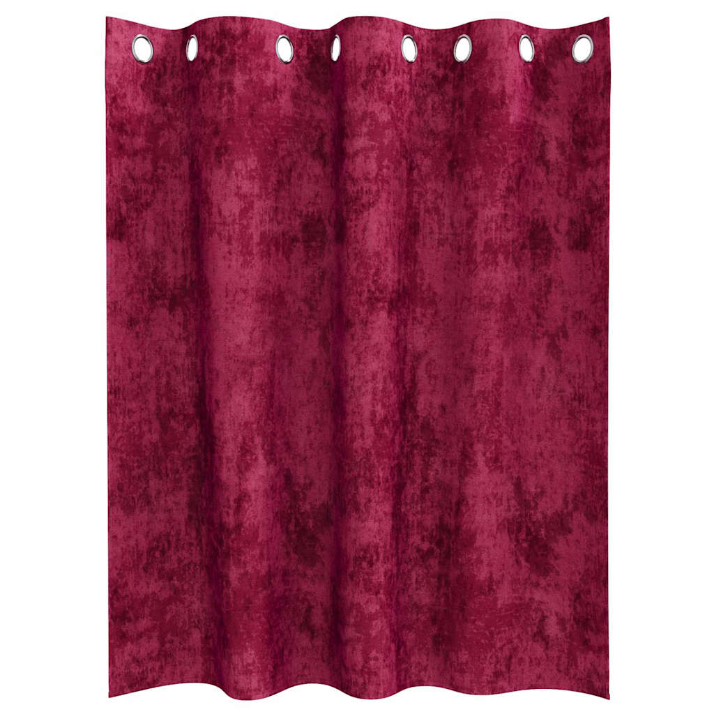 Velvet Curtains 2 pcs Wine Red 140 x 140 cm Velvet