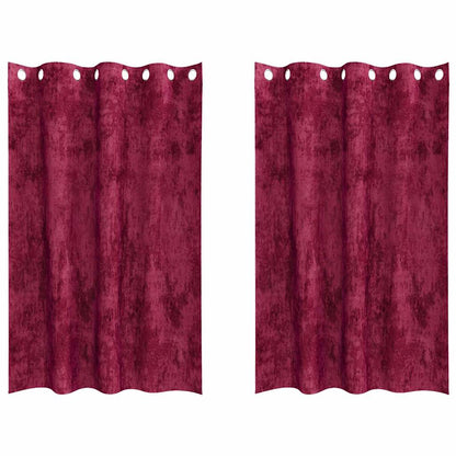 Velvet Curtains 2 pcs Wine Red 175 x 140 cm Velvet