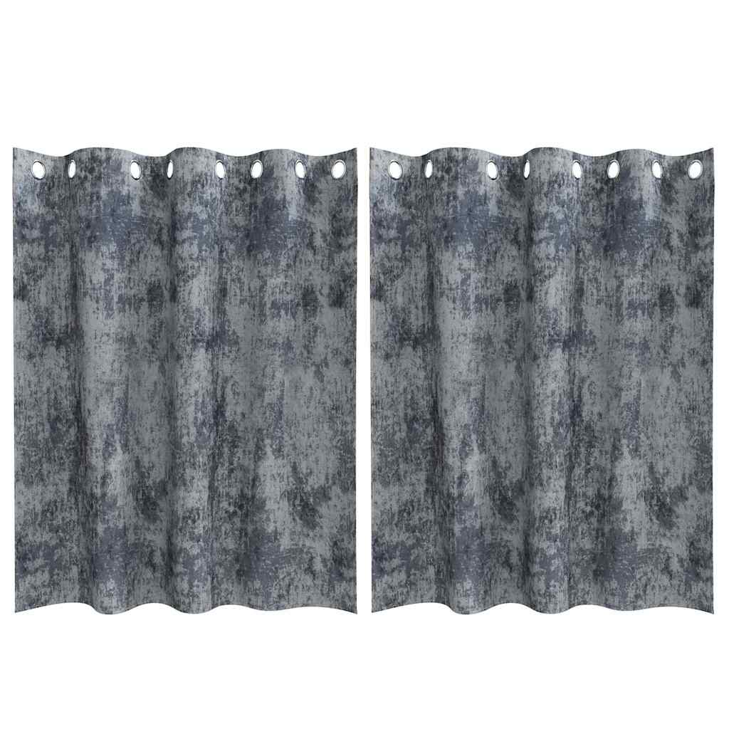 Velvet Curtains 2 pcs Silver Grey 140 x 140 cm Velvet