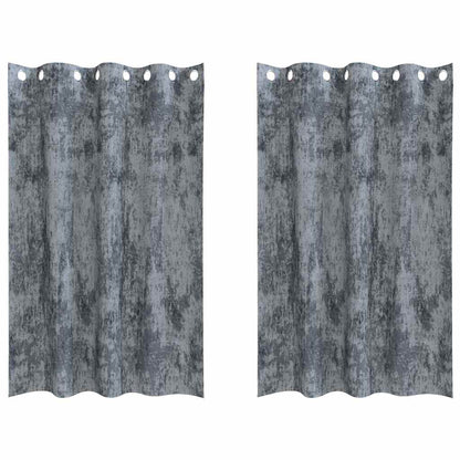 Velvet Curtains 2 pcs Silver Grey 175 x 140 cm Velvet