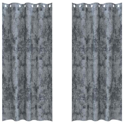 Velvet Curtains 2 pcs Silver Grey 245 x 140 cm Velvet