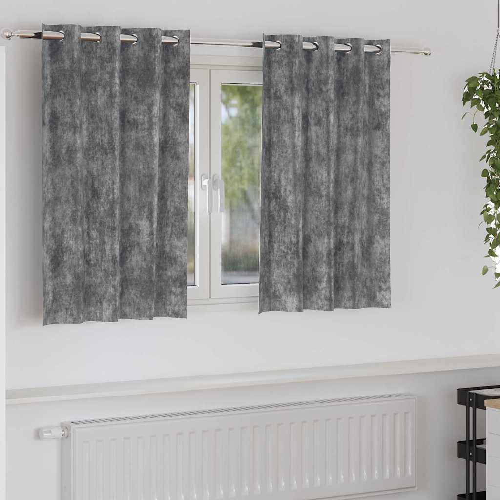 Velvet Curtains 2 pcs Grey 140 x 140 cm Velvet