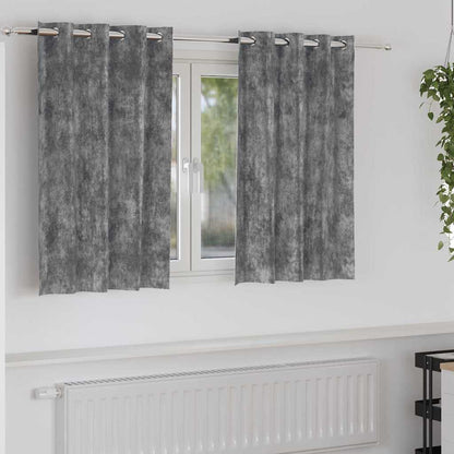 Velvet Curtains with Curtains 2 pcs Grey 140 x 140 cm Velvet