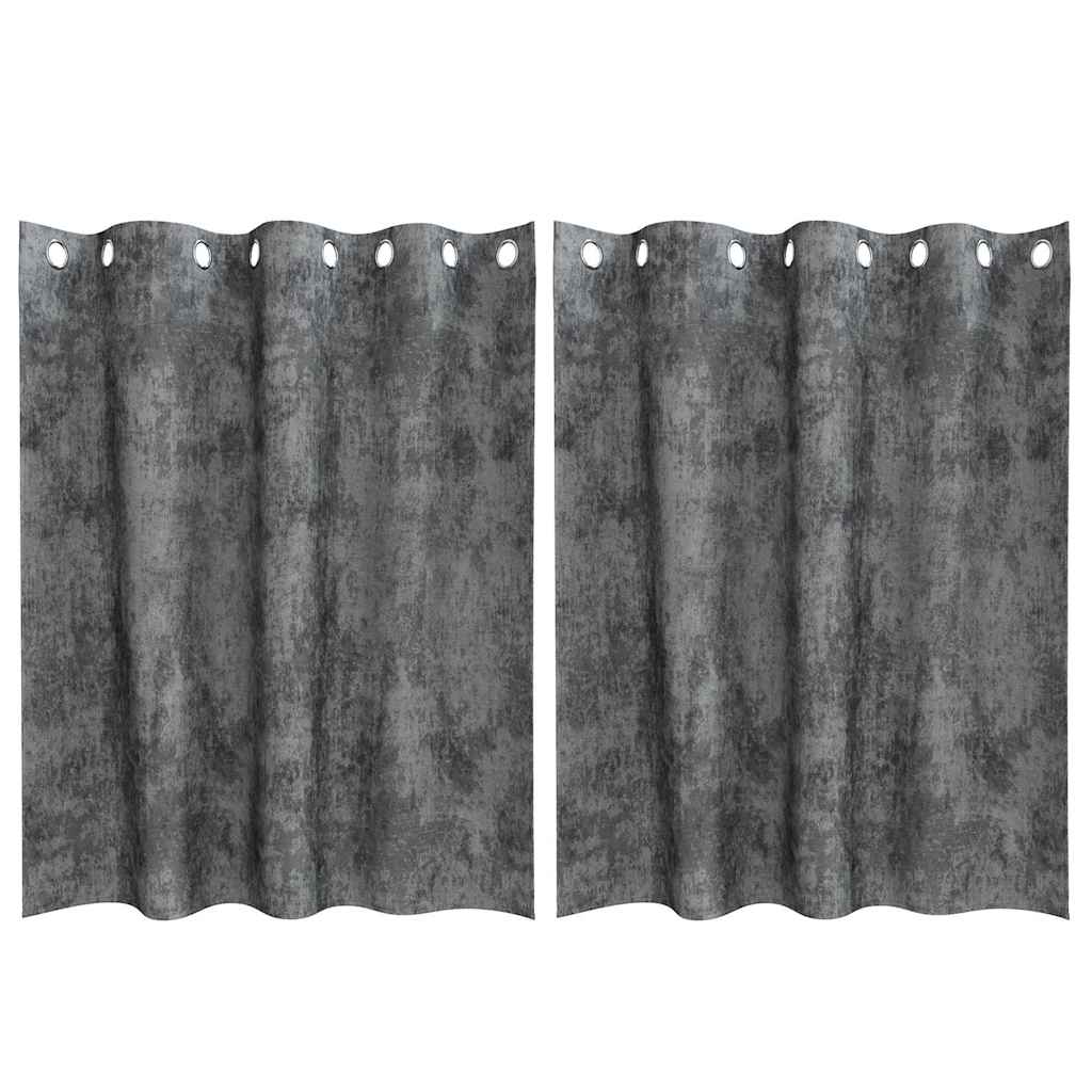 Velvet Curtains 2 pcs Grey 140 x 140 cm Velvet