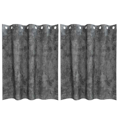Velvet Curtains with Curtains 2 pcs Grey 140 x 140 cm Velvet