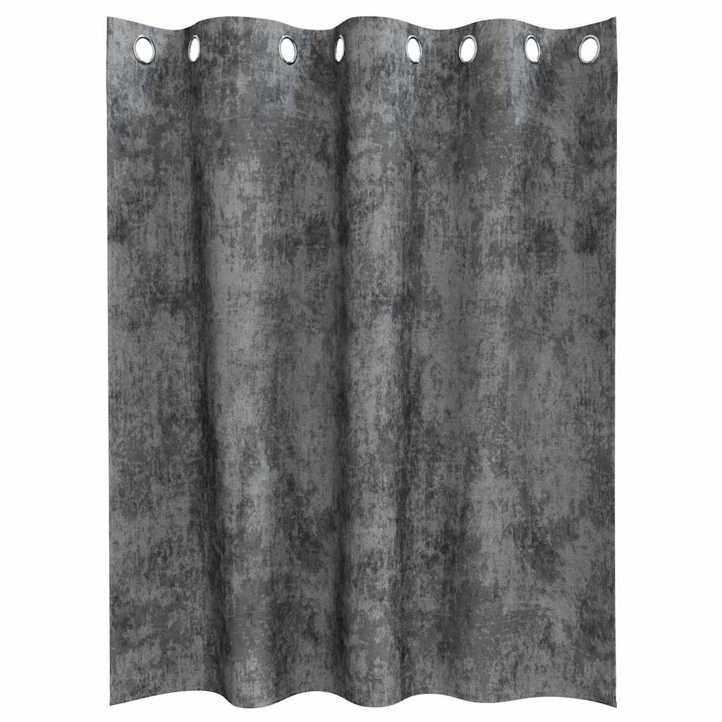 Velvet Curtains with Curtains 2 pcs Grey 140 x 140 cm Velvet