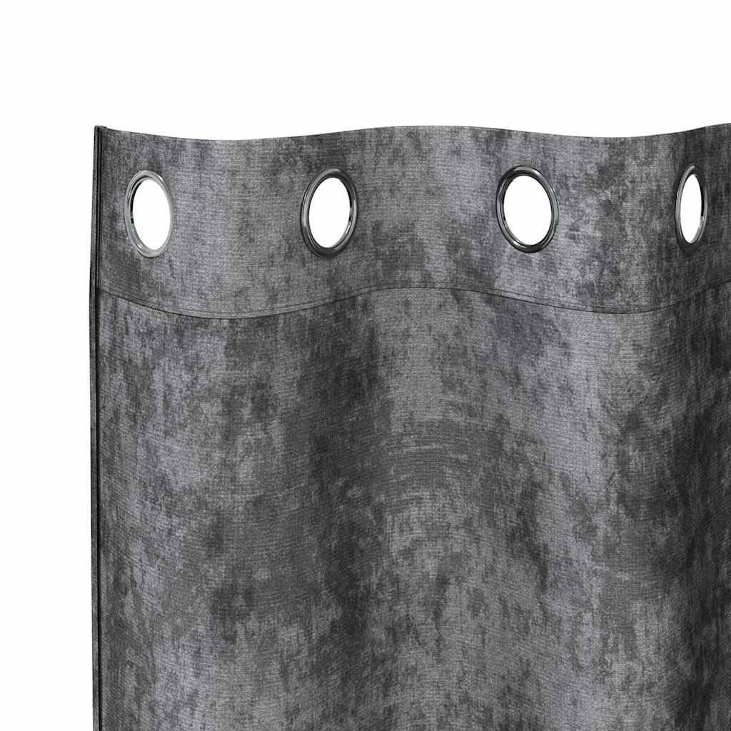 Velvet Curtains with Curtains 2 pcs Grey 175 x 140 cm Velvet