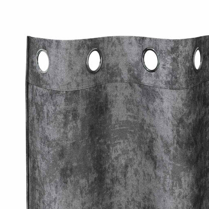 Velvet Curtains with Curtains 2 pcs Grey 175 x 140 cm Velvet