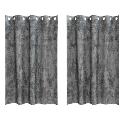 Velvet Curtains with Curtains 2 pcs Grey 175 x 140 cm Velvet
