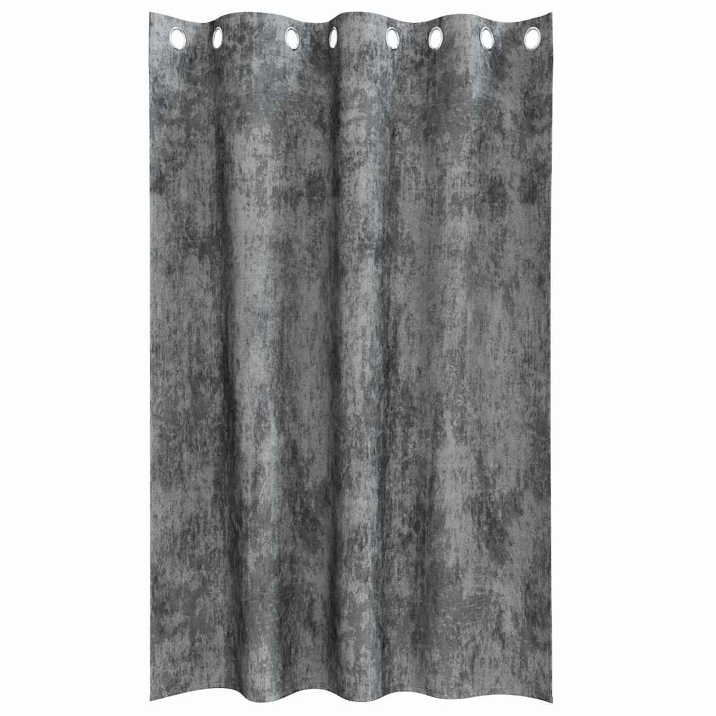 Velvet Curtains 2 pcs Grey 175 x 140 cm Velvet