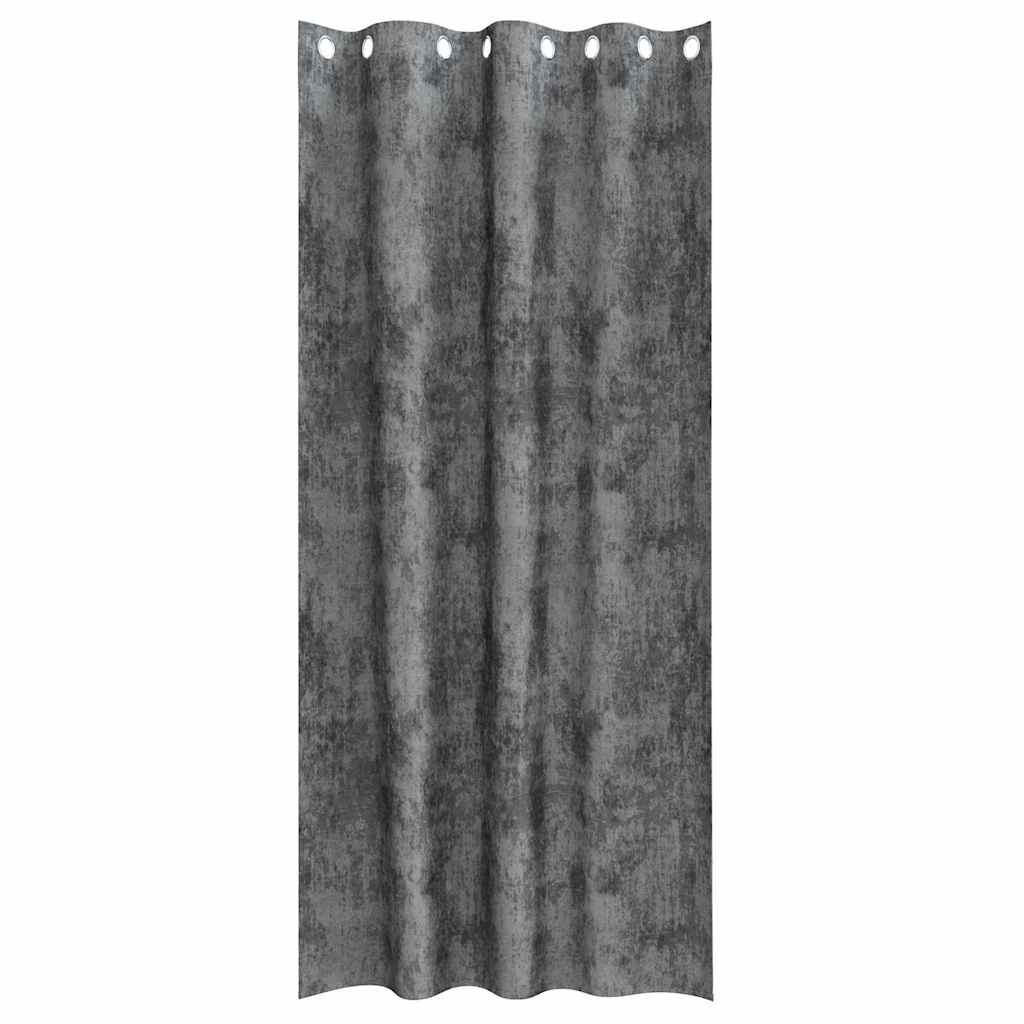 Velvet Curtains with Curtains 2 pcs Grey 225 x 140 cm Velvet