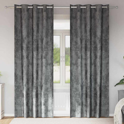Velvet Curtains with Curtains 2 pcs Grey 260 x 140 cm Velvet