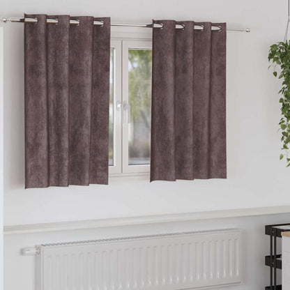 Velvet Curtains with Curtains 2 pcs Brown 140 x 140 cm Velvet