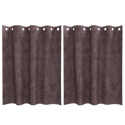 Velvet Curtains with Curtains 2 pcs Brown 140 x 140 cm Velvet