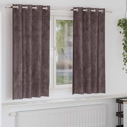 Velvet Curtains 2 pcs Brown 175 x 140 cm Velvet