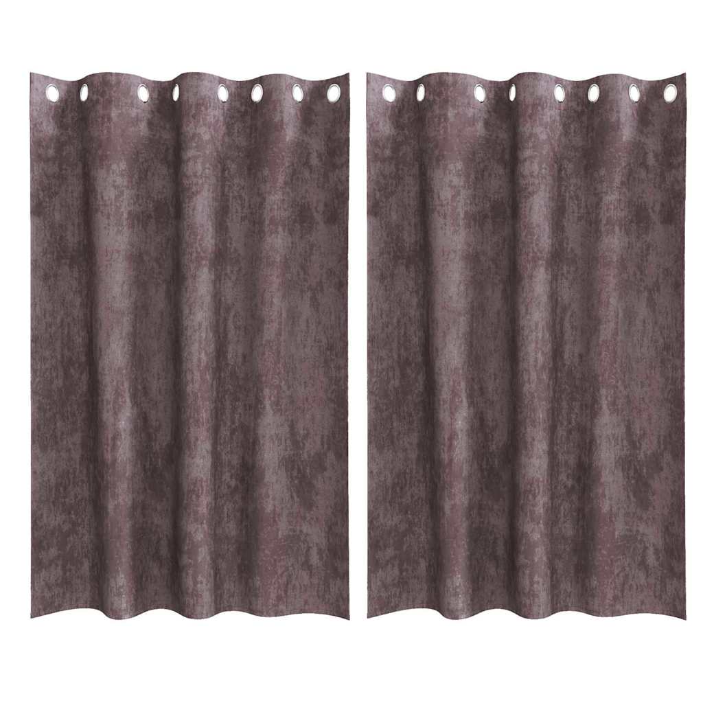 Velvet Curtains 2 pcs Brown 175 x 140 cm Velvet