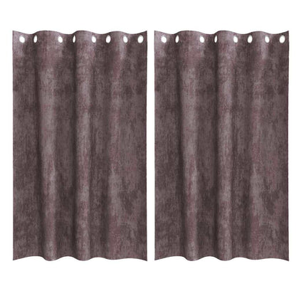 Velvet Curtains with Curtains 2 pcs Brown 175 x 140 cm Velvet