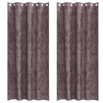 Velvet Curtains with Curtains 2 pcs Brown 225 x 140 cm Velvet