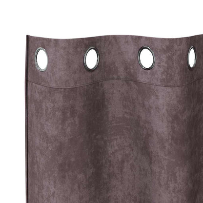 Velvet Curtains with Curtains 2 pcs Brown 245 x 140 cm Velvet