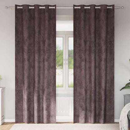Velvet Curtains with Curtains 2 pcs Brown 260 x 140 cm Velvet