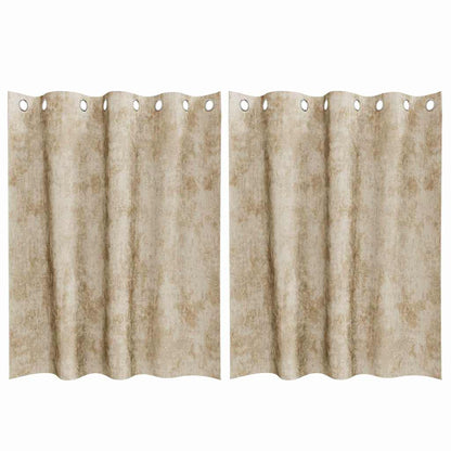 Velvet Curtains with Curtains 2 pcs Cream 140 x 140 cm Velvet