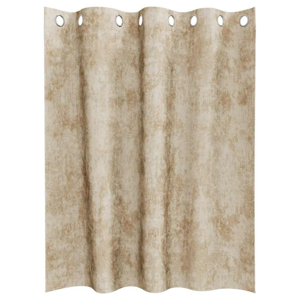 Velvet Curtains with Curtains 2 pcs Cream 140 x 140 cm Velvet