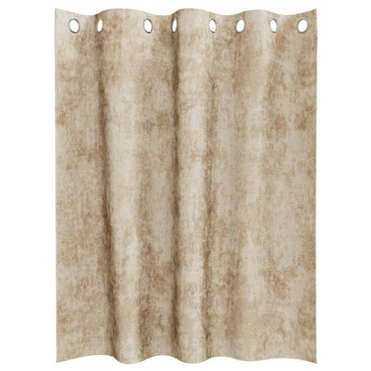 Velvet Curtains with Curtains 2 pcs Cream 140 x 140 cm Velvet