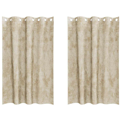 Velvet Curtains with Curtains 2 pcs Cream 175 x 140 cm Velvet